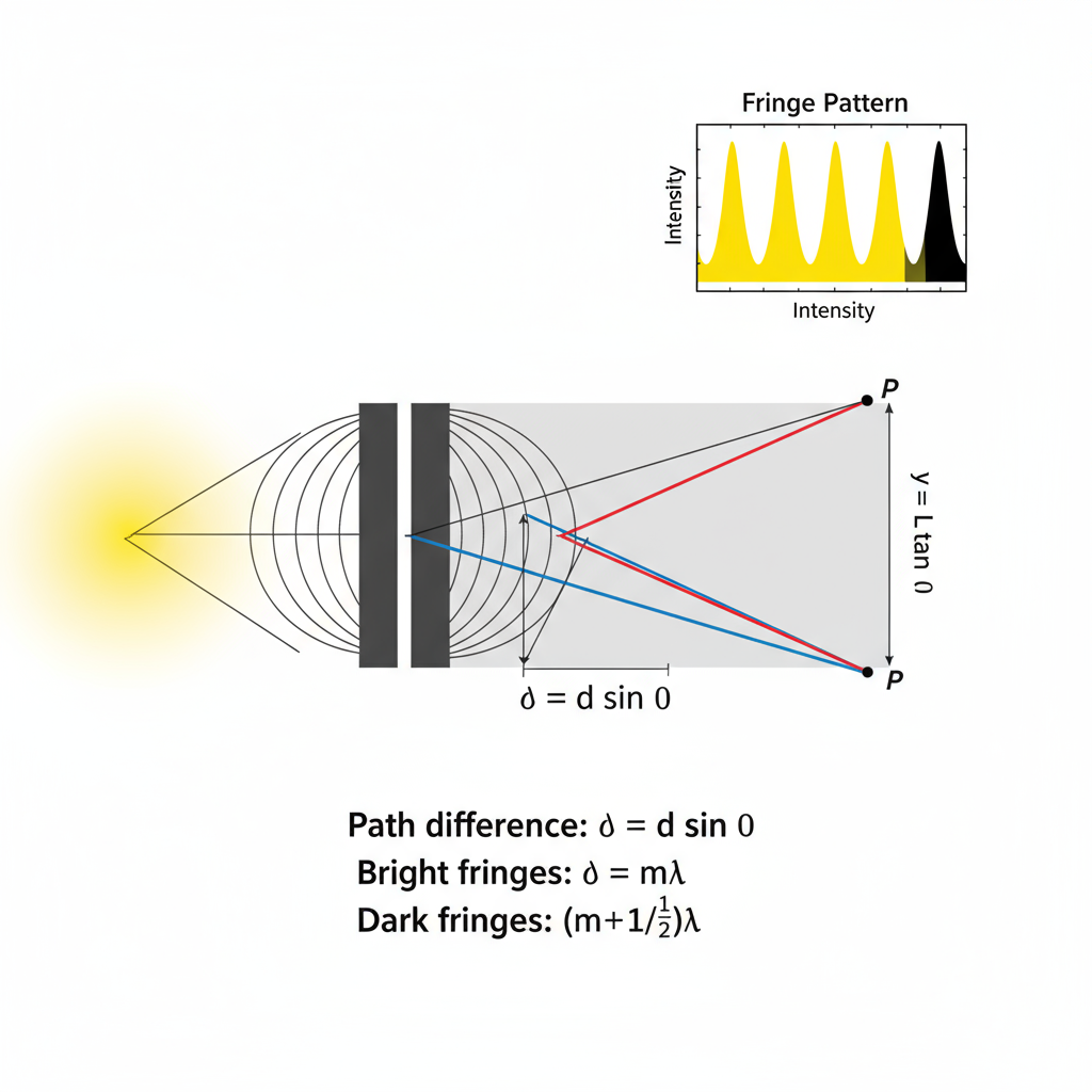 Physics Wave Interference Double Slit Difference Diagram